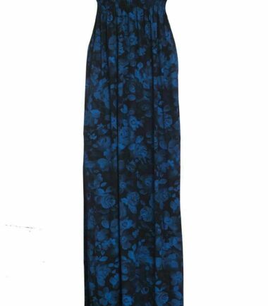 New-Womens-Tropical-Leaf-Floral-Print-Sheering-Boobtube-Bandeau-Long-Maxi-Dress New Womens Tropical Leaf Floral Print Sheering Boobtube Bandeau Long Maxi Dress