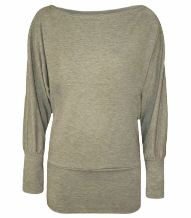 New Womens Ladies Batwing Long Sleeve Top Jumper Plus Size 8-18 On /Off Shoulder