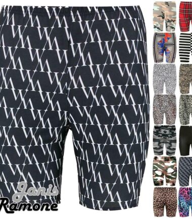 New Womens Leopard Camo Printed Stretchy Dance Active Gym Sports Cycling Shorts
