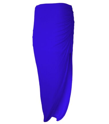 New-Womens-Plain-Ruched-Side-Split-Summer-Basic-Asymmetric-Gypsy-Long-Maxi-Skirt New Womens Plain Ruched Side Split Summer Basic Asymmetric Gypsy Long Maxi Skirt