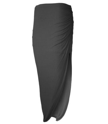 New-Womens-Plain-Ruched-Side-Split-Summer-Basic-Asymmetric-Gypsy-Long-Maxi-Skirt New Womens Plain Ruched Side Split Summer Basic Asymmetric Gypsy Long Maxi Skirt