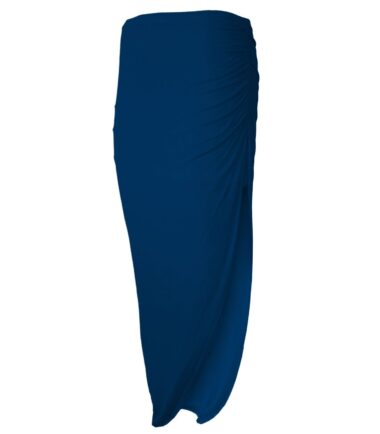 New-Womens-Plain-Ruched-Side-Split-Summer-Basic-Asymmetric-Gypsy-Long-Maxi-Skirt New Womens Plain Ruched Side Split Summer Basic Asymmetric Gypsy Long Maxi Skirt