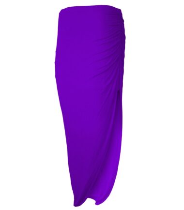 New-Womens-Plain-Ruched-Side-Split-Summer-Basic-Asymmetric-Gypsy-Long-Maxi-Skirt New Womens Plain Ruched Side Split Summer Basic Asymmetric Gypsy Long Maxi Skirt