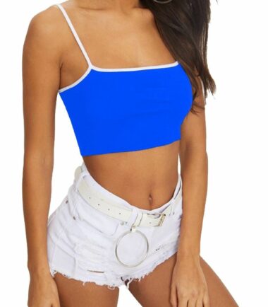 New Womens Plain Contrast Strappy Sweatheart Neck Bra Basic Vest Bralet Crop Top