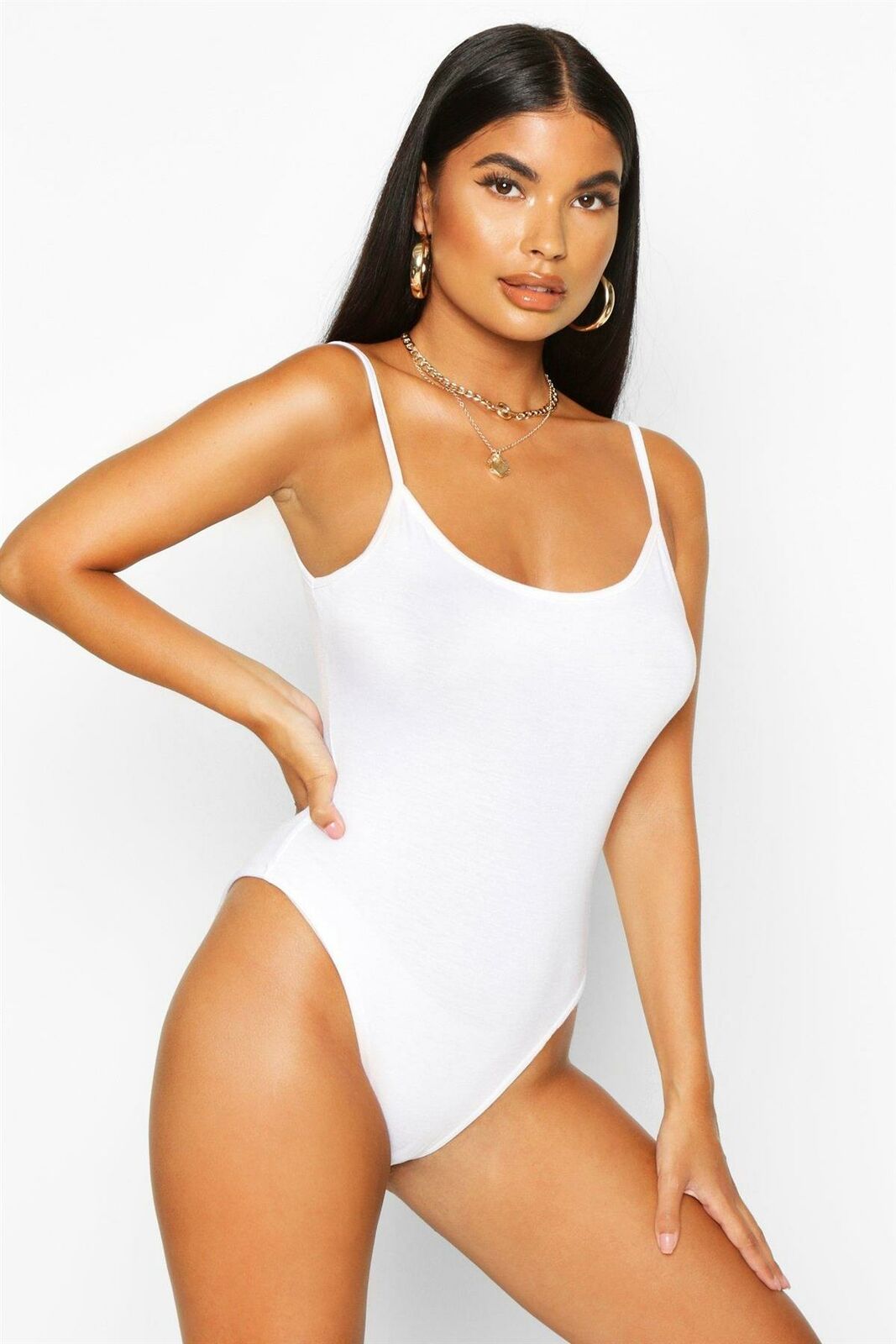 New-Womens-Plain-Sleeveless-Cami-Vest-Thin-Strappy-Leotard-Bodysuit-Summer-Top New Womens Plain Sleeveless Cami Vest Thin Strappy Leotard Bodysuit Summer Top