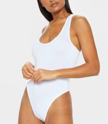 New-Womens-Sleeveless-Plain-Muscle-Racer-Back-Leotard-Stretchy-Bodysuit-Vest-Top New Womens Sleeveless Plain Muscle Racer Back Leotard Stretchy Bodysuit Vest Top