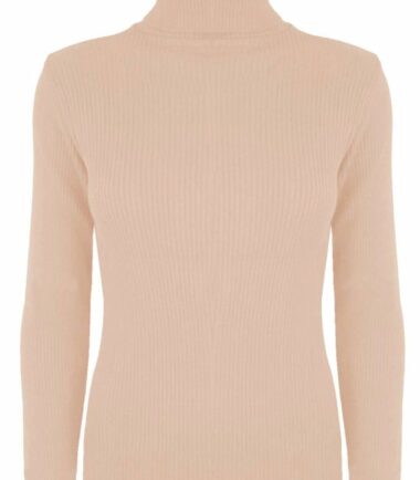 New-Womens-Plain-Ribbed-Knitted-Polo-Turtle-Neck-Stretch-Long-Sleeve-Jumper-Top New Womens Plain Ribbed Knitted Polo Turtle Neck Stretch Long Sleeve Jumper Top