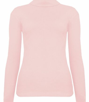 New-Womens-Plain-Ribbed-Knitted-Polo-Turtle-Neck-Stretch-Long-Sleeve-Jumper-Top New Womens Plain Ribbed Knitted Polo Turtle Neck Stretch Long Sleeve Jumper Top
