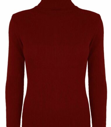 New-Womens-Plain-Ribbed-Knitted-Polo-Turtle-Neck-Stretch-Long-Sleeve-Jumper-Top New Womens Plain Ribbed Knitted Polo Turtle Neck Stretch Long Sleeve Jumper Top