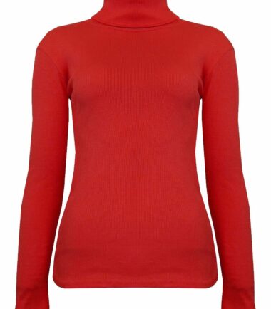 New-Womens-Plain-Ribbed-Knitted-Polo-Turtle-Neck-Stretch-Long-Sleeve-Jumper-Top New Womens Plain Ribbed Knitted Polo Turtle Neck Stretch Long Sleeve Jumper Top