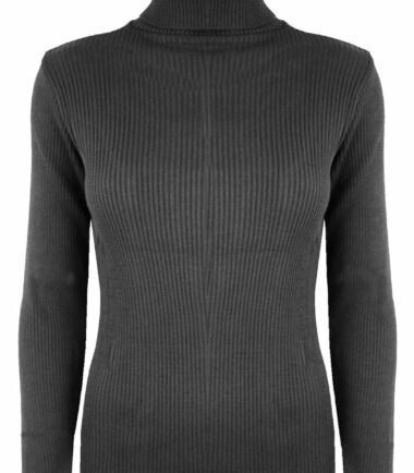 New-Womens-Plain-Ribbed-Knitted-Polo-Turtle-Neck-Stretch-Long-Sleeve-Jumper-Top New Womens Plain Ribbed Knitted Polo Turtle Neck Stretch Long Sleeve Jumper Top