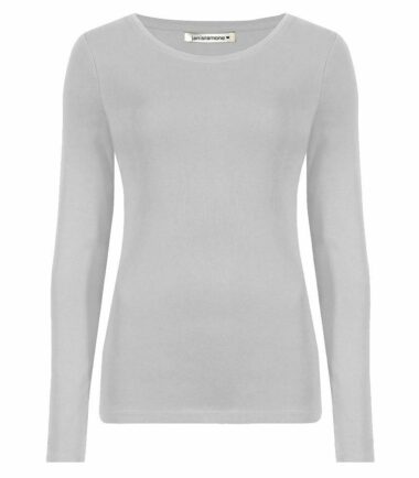 New Women Round Neck Long Sleeve Plain Casual Stretchy Tee Basic Fit T-Shirt Top