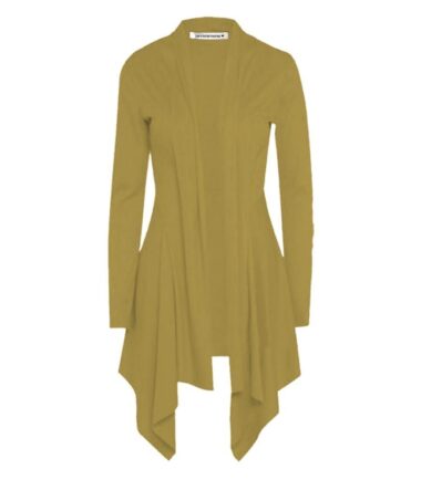 New Womens Open Front Plain Long Sleeve Waterfall Cardigan Ribbed Drape Coat Top