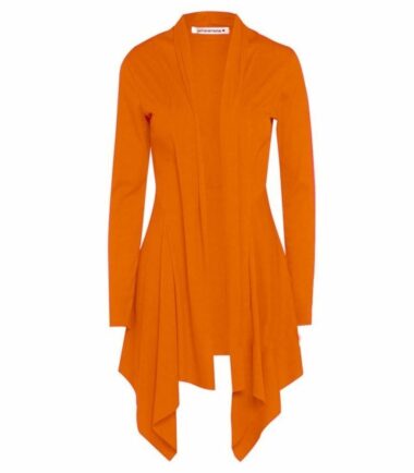 New Womens Open Front Plain Long Sleeve Waterfall Cardigan Ribbed Drape Coat Top