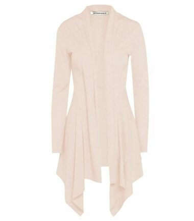 New Womens Open Front Plain Long Sleeve Waterfall Cardigan Ribbed Drape Coat Top