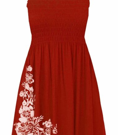 New Womens Floral Glitter Print Bandeau Boobtube Sheering Swing Mini Dress Top