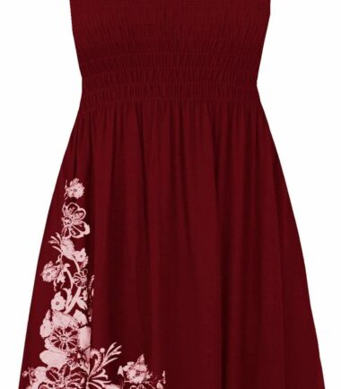 New Womens Floral Glitter Print Bandeau Boobtube Sheering Swing Mini Dress Top