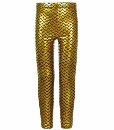 New Kids Girls Mermaid Fish Scale Holographic SlimFit Metallic Leggings Trousers