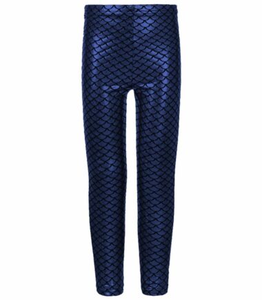 New Kids Girls Mermaid Fish Scale Holographic SlimFit Metallic Leggings Trousers
