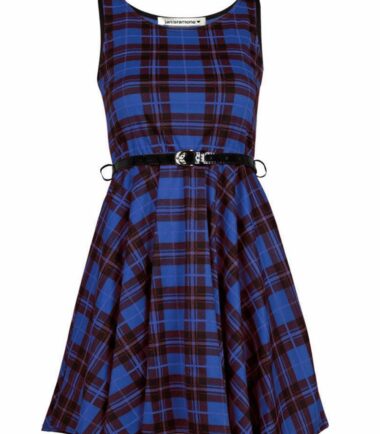 New-Womens-Tartan-Check-Printed-Sleeveless-Belted-Skater-Flared-Swing-Dress-Top New Womens Tartan Check Printed Sleeveless Belted Skater Flared Swing Dress Top