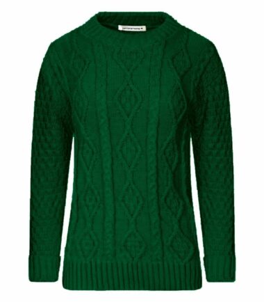 New Womens Crew Neck Chunky Cable Knitted Long Sleeve Warm Jumper Sweater Dress