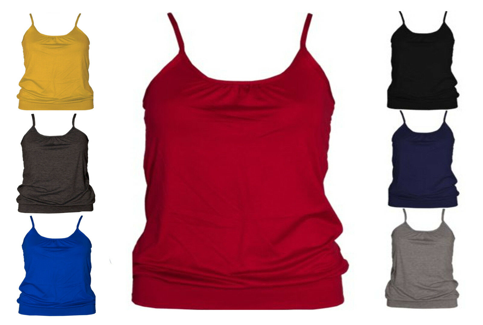 WOMENS-GATHERED-VEST-TOP-TANK-STRAPPY-PLUS-SIZE-LADIES-CAMI-SHORT-BODYCON-JERSEY WOMENS GATHERED VEST TOP TANK STRAPPY PLUS SIZE LADIES CAMI SHORT BODYCON JERSEY