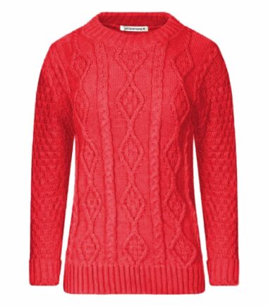 New Womens Crew Neck Chunky Cable Knitted Long Sleeve Warm Jumper Sweater Dress