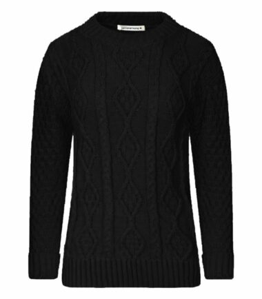 New Womens Crew Neck Chunky Cable Knitted Long Sleeve Warm Jumper Sweater Dress