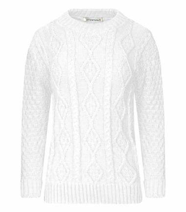 New Womens Crew Neck Chunky Cable Knitted Long Sleeve Warm Jumper Sweater Dress