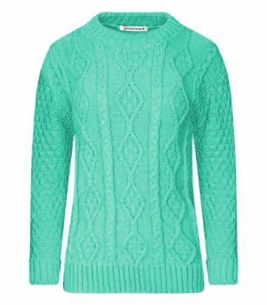 New Womens Crew Neck Chunky Cable Knitted Long Sleeve Warm Jumper Sweater Dress