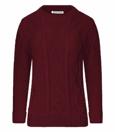 New Womens Crew Neck Chunky Cable Knitted Long Sleeve Warm Jumper Sweater Dress