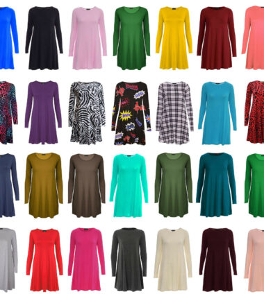 WOMENS SWING DRESS PLUS SIZE SPECIAL OFFER! SKATER LADIES FLARED TOP DRESSES NEW