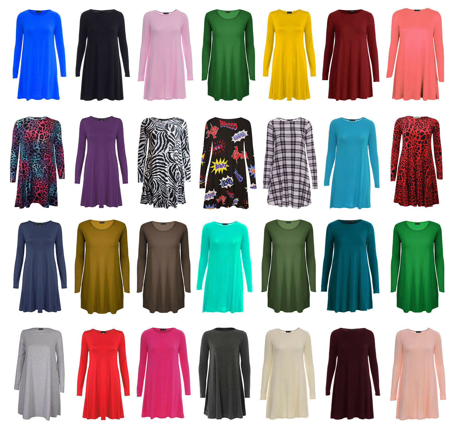 WOMENS-SWING-DRESS-PLUS-SIZE-SPECIAL-OFFER!-SKATER-LADIES-FLARED-TOP-DRESSES-NEW WOMENS SWING DRESS PLUS SIZE SPECIAL OFFER! SKATER LADIES FLARED TOP DRESSES NEW