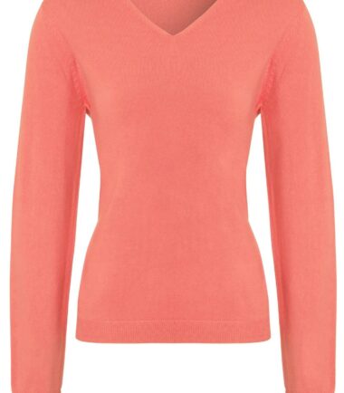 Womens V Neck Long Sleeve Soft Everyday Knitted Jumper Size