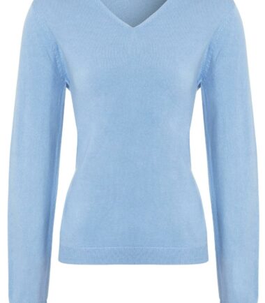 Womens V Neck Long Sleeve Soft Everyday Knitted Jumper Size