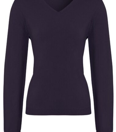Womens V Neck Long Sleeve Soft Everyday Knitted Jumper Size