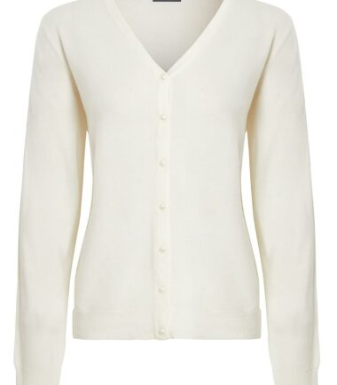 Womens Button Up V Neck Long Sleeve Knitted Soft Cardigan Jumper Size