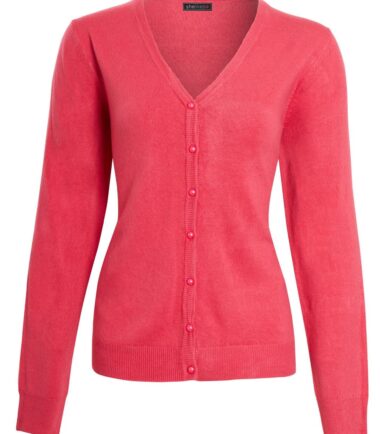 Womens Button Up V Neck Long Sleeve Knitted Soft Cardigan Jumper Size