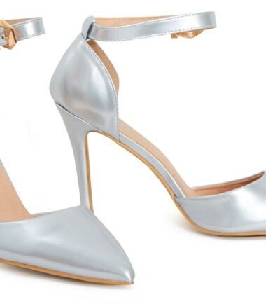 Shelikes Womens Buckle Ankle Strap Stiletto Heel Court Shoes Size 9 10 11 12