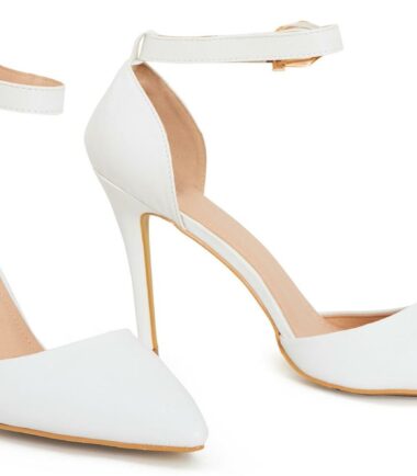 Shelikes Womens Buckle Ankle Strap Stiletto Heel Court Shoes Size 9 10 11 12