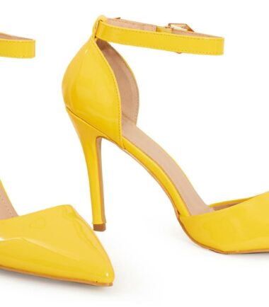 Shelikes Womens Buckle Ankle Strap Stiletto Heel Court Shoes Size 9 10 11 12