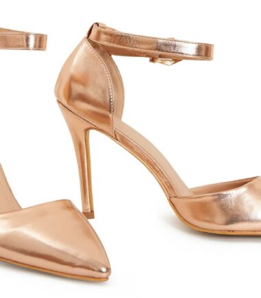 Shelikes Womens Buckle Ankle Strap Stiletto Heel Court Shoes Size 9 10 11 12