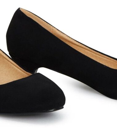 Shelikes Women Unisex Low Kitten Heel Plus size Work Shoes UK 9 - 12