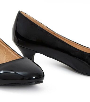 Shelikes Women Unisex Low Kitten Heel Plus size Work Shoes UK 9 - 12