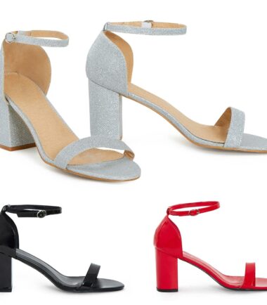 Shelikes Womens Unisex Drag Queen Cross Peep Toe Buckle Ankle Plus Size Heels