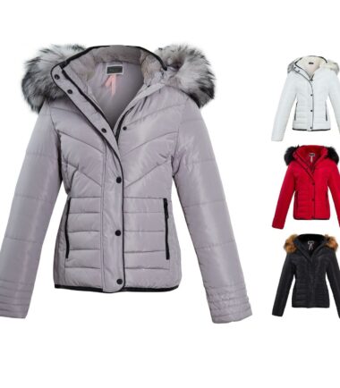 Shelikes Ladies Quilted Padded Winter Warm Fur Parka Jacket Sizes 6 to 16
