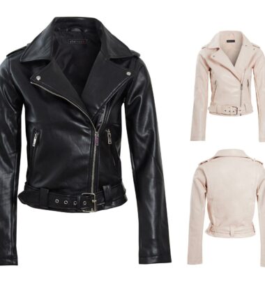 Shelikes Womens Patent Biker Smart PVC PU Ladies Jacket