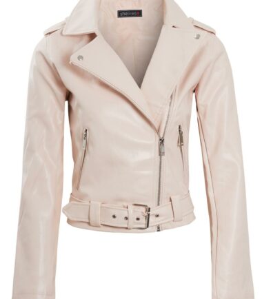 Shelikes Womens Patent Biker Smart PVC PU Ladies Jacket