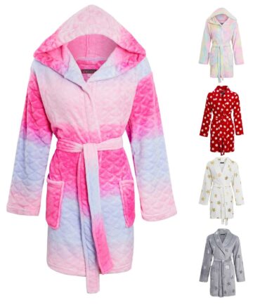 Shelikes Womens Soft And Cosy Tie Dye Star Spot Mermaid Hooded Dressing Gown