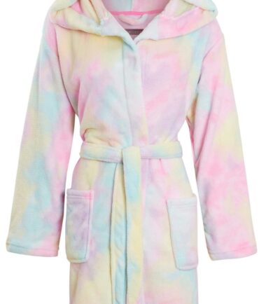 Shelikes Womens Soft And Cosy Tie Dye Star Spot Mermaid Hooded Dressing Gown